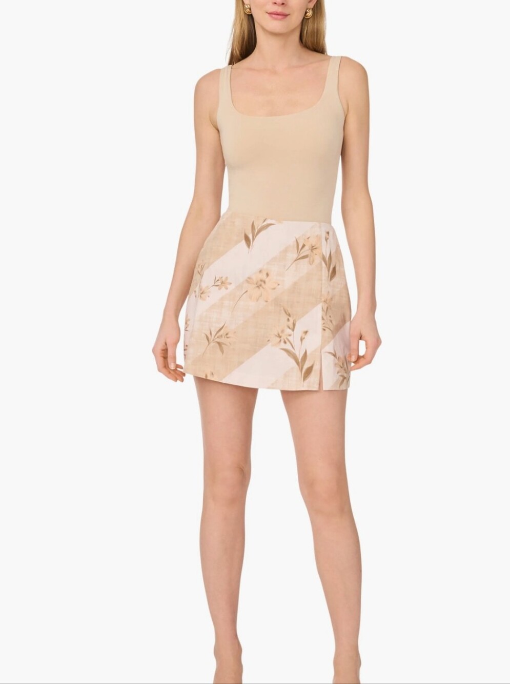 Parker Floral Cotton Skirt In Color Ivory Cream Size 6 NWT